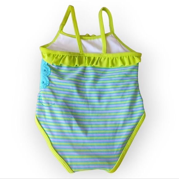 Baby Buns Inc. Stripe Butterfly Applique Toddler Baby Swimsuit - Picture 2 of 5